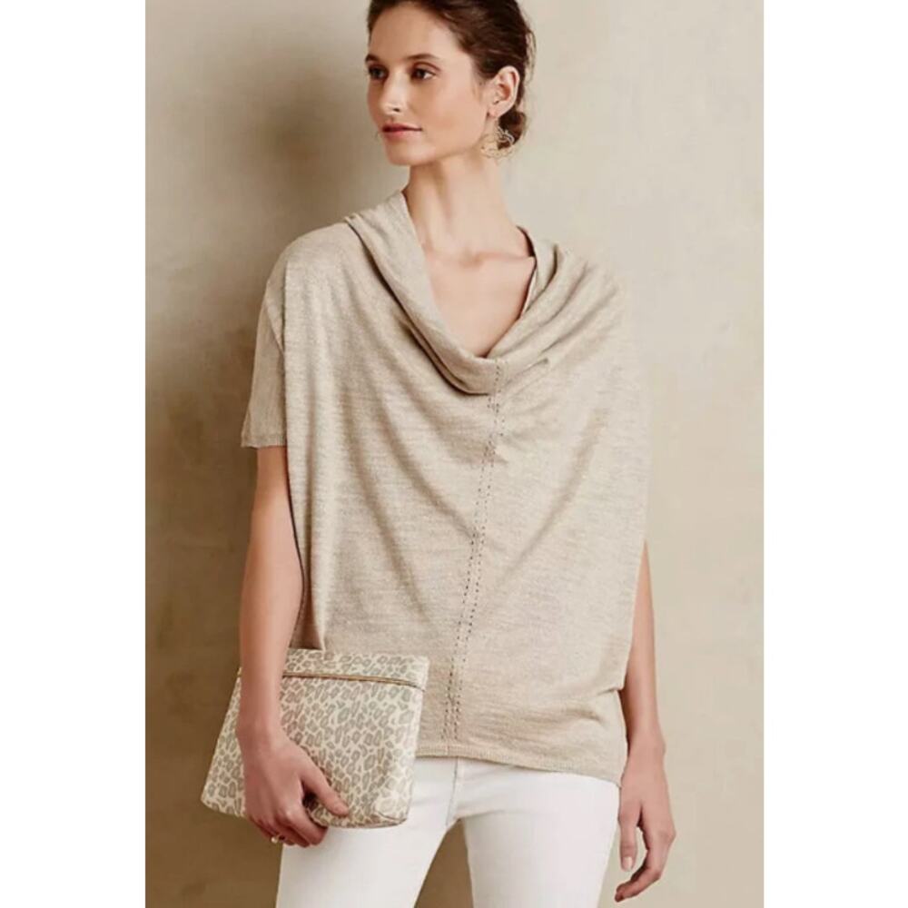 NWT Anthropologie Knitted & Knotted Celise Drape Neck Top Size Medium